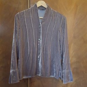 J.jill rayon silk feels like velvet silver blouse